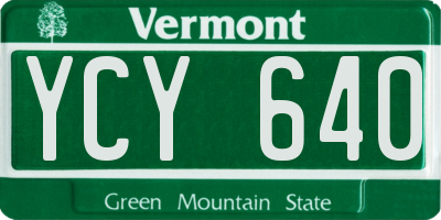VT license plate YCY640