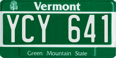 VT license plate YCY641