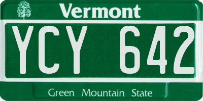 VT license plate YCY642