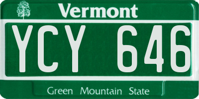 VT license plate YCY646