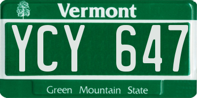 VT license plate YCY647