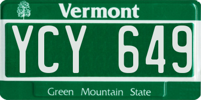 VT license plate YCY649