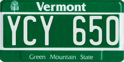 VT license plate YCY650