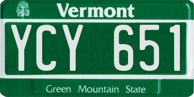 VT license plate YCY651