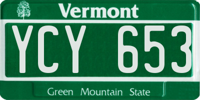 VT license plate YCY653