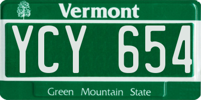 VT license plate YCY654