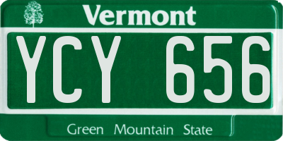 VT license plate YCY656
