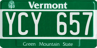VT license plate YCY657