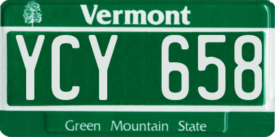 VT license plate YCY658