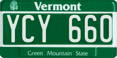 VT license plate YCY660