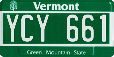 VT license plate YCY661