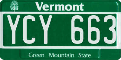VT license plate YCY663