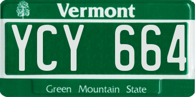 VT license plate YCY664