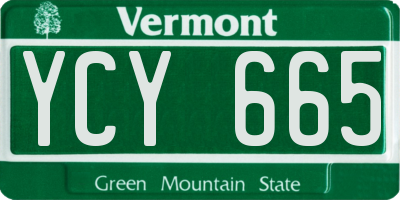 VT license plate YCY665