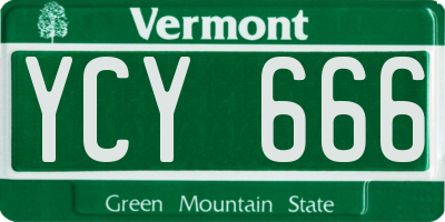 VT license plate YCY666