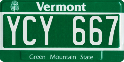 VT license plate YCY667
