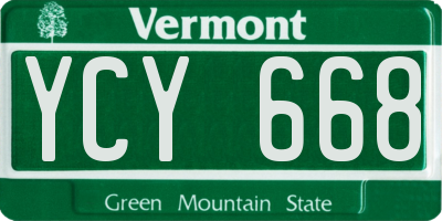 VT license plate YCY668