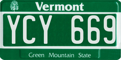 VT license plate YCY669