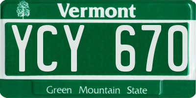 VT license plate YCY670