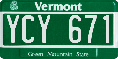 VT license plate YCY671