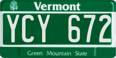 VT license plate YCY672