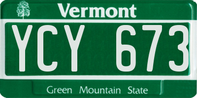 VT license plate YCY673
