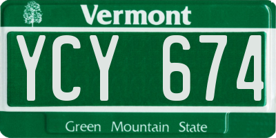 VT license plate YCY674