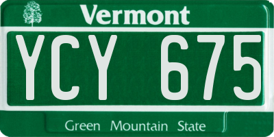 VT license plate YCY675