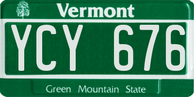 VT license plate YCY676