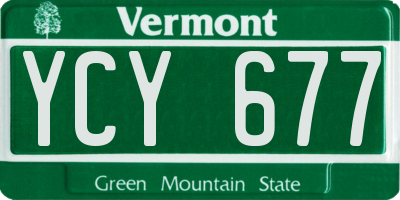 VT license plate YCY677