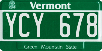 VT license plate YCY678