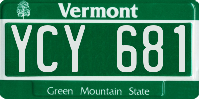 VT license plate YCY681
