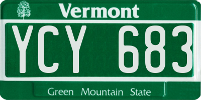 VT license plate YCY683