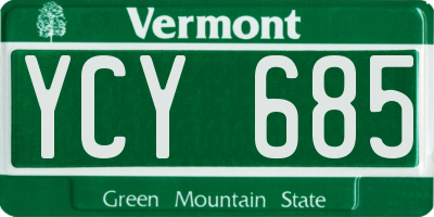 VT license plate YCY685