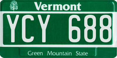 VT license plate YCY688