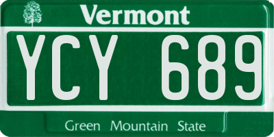 VT license plate YCY689