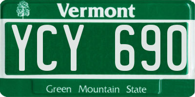 VT license plate YCY690