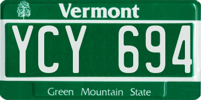 VT license plate YCY694
