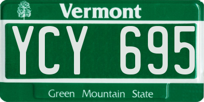 VT license plate YCY695