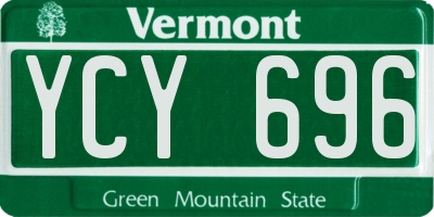 VT license plate YCY696