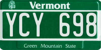VT license plate YCY698