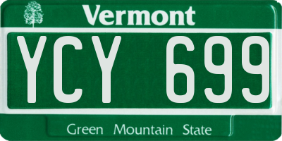 VT license plate YCY699