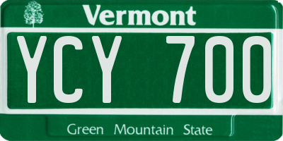 VT license plate YCY700