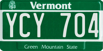 VT license plate YCY704
