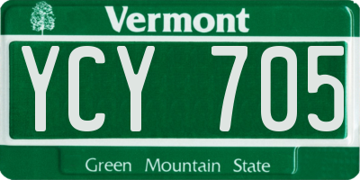 VT license plate YCY705