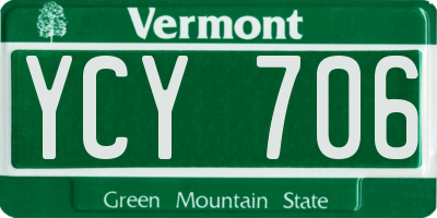 VT license plate YCY706