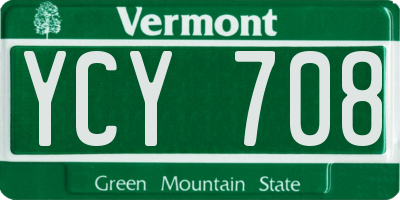 VT license plate YCY708