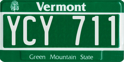 VT license plate YCY711