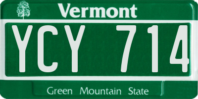 VT license plate YCY714
