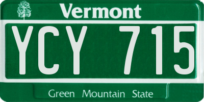 VT license plate YCY715